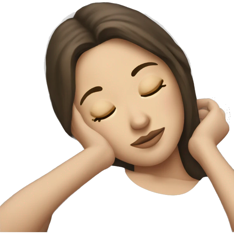 white brunette lady ready for a nap  emoji