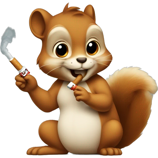 Squirel holding a fake cigarette emoji
