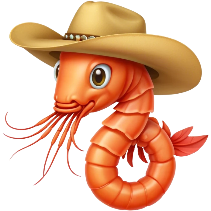 Shrimp wearing cowboy hat  emoji