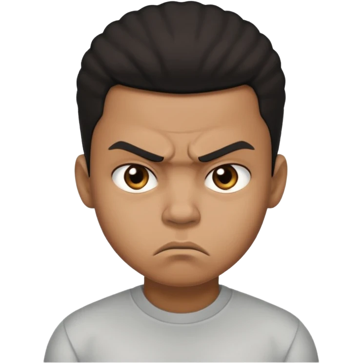 Angry  Mad black boy with low taper  emoji