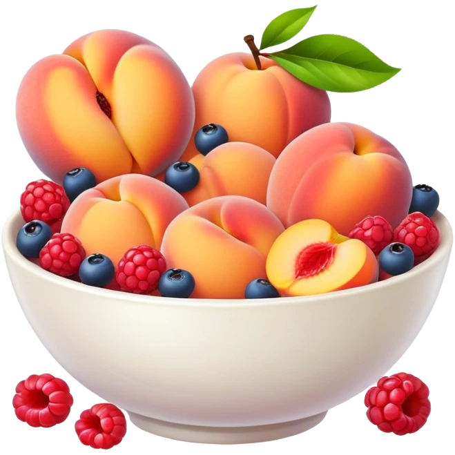 Peach and berries bowl  emoji