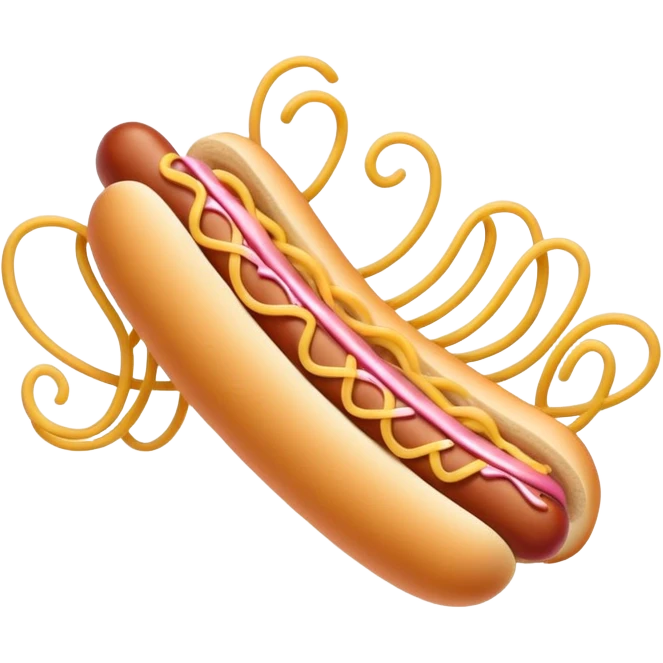 pink hot dog flying spaghetti  emoji