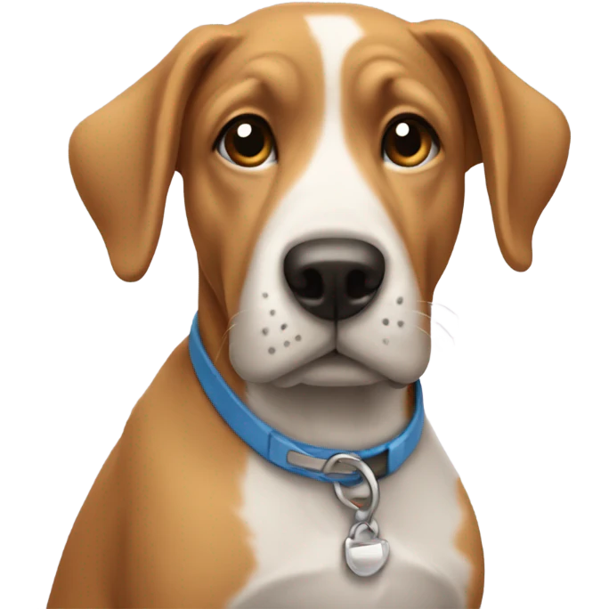 Dog wearing tshirt emoji