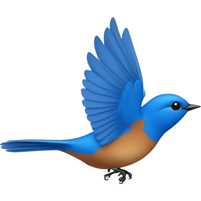 Bluebird flying emoji