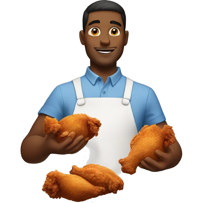 Make a guy holding fried chicken  emoji