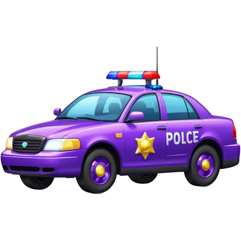 glitter purple police car light emoji