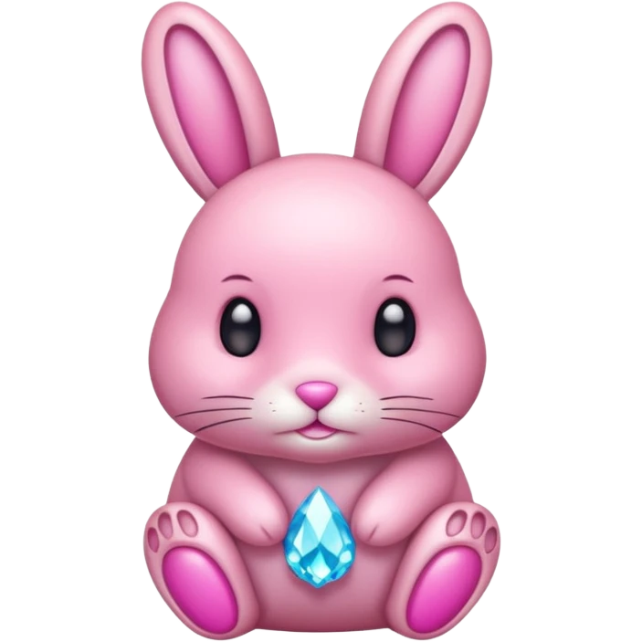  crystallized bunny pink emoji