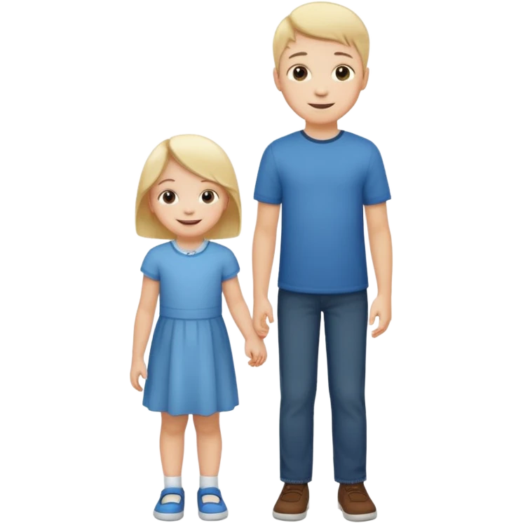 small child standing next to a tall child emoji