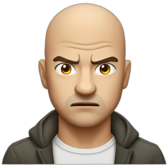 Angry bald man emoji