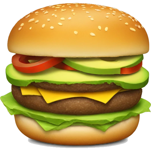 doule burger with avocado emoji