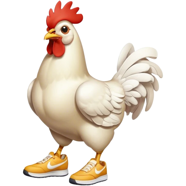 Chicken wearing white Nike shoes emoji