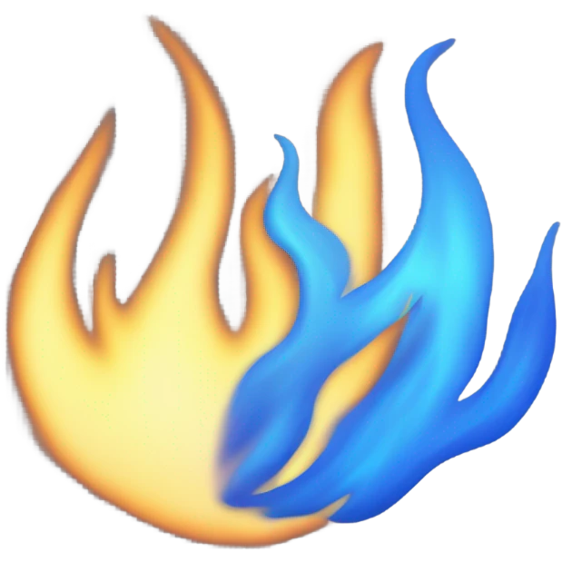 Blue fire like gas emoji