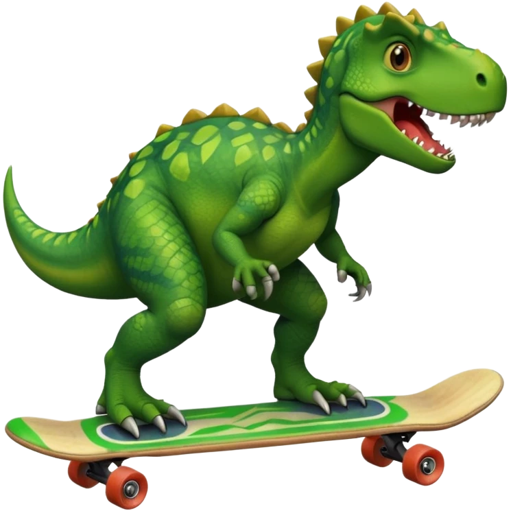 Dinosaur on a skateboard emoji