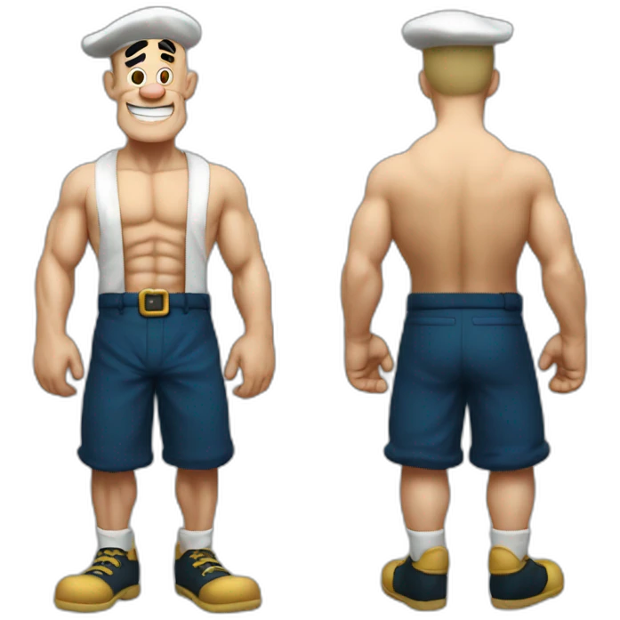 Popeye the Sailor full body emoji