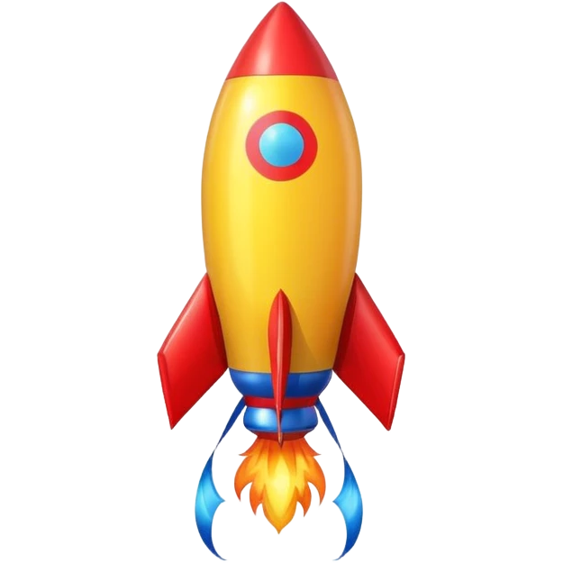 rocket shaped flying balloons emoji