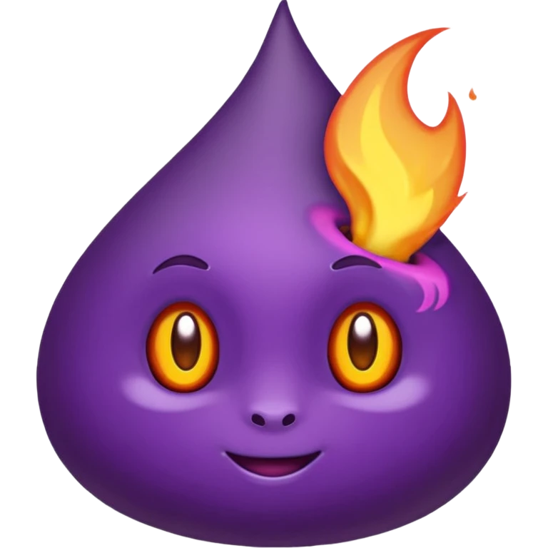 Coração roxo com chamas emoji