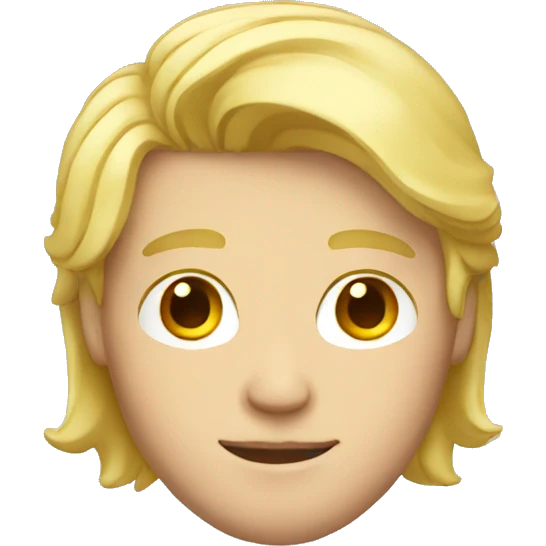 blonde guy with middle part emoji