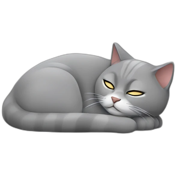 Gato gris durmiendo emoji