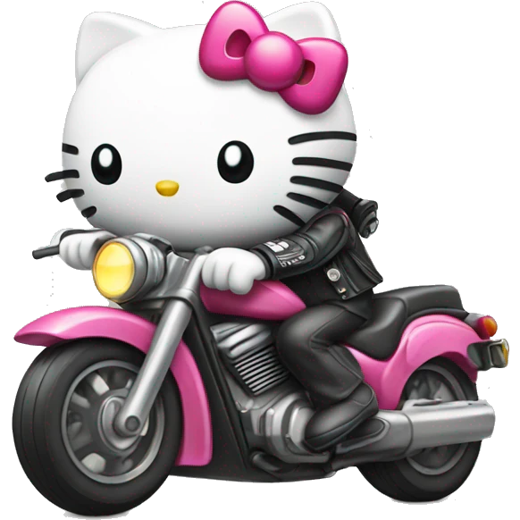 hello kitty driving motorcycle  emoji