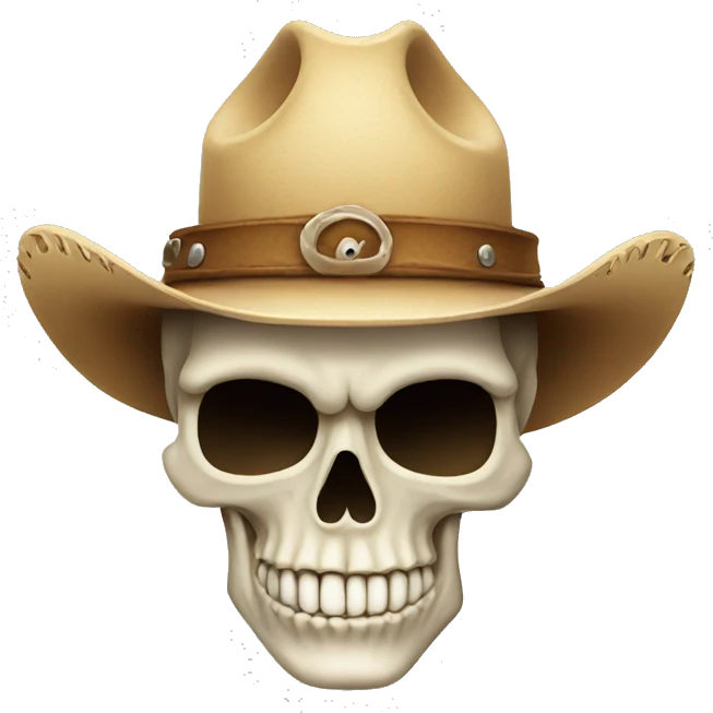 skull wearing cowboy hat emoji