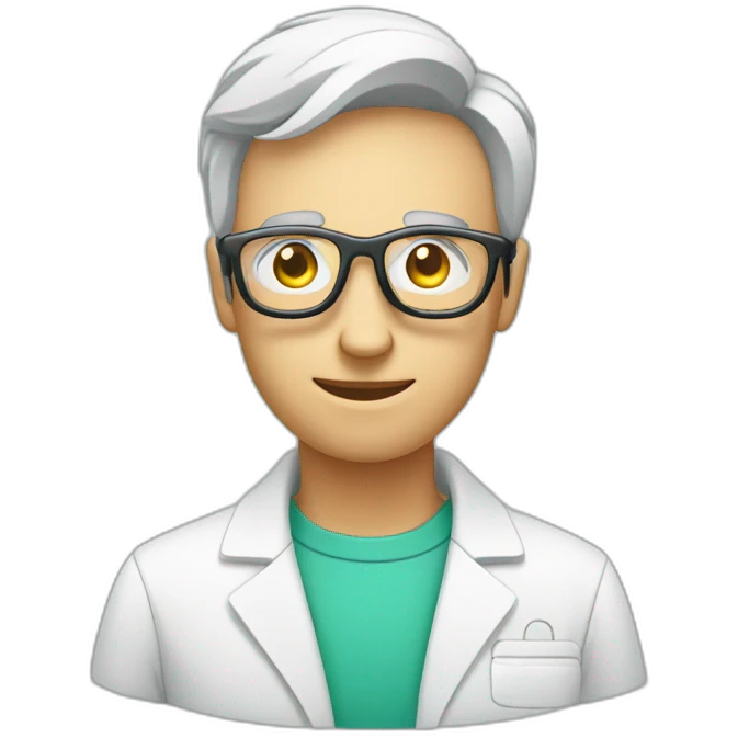 Químico farmacobiologo con lentes  emoji