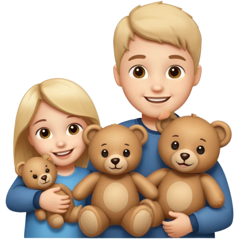 kids with teddy bears emoji