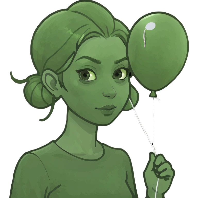 Girl with balloon emoji