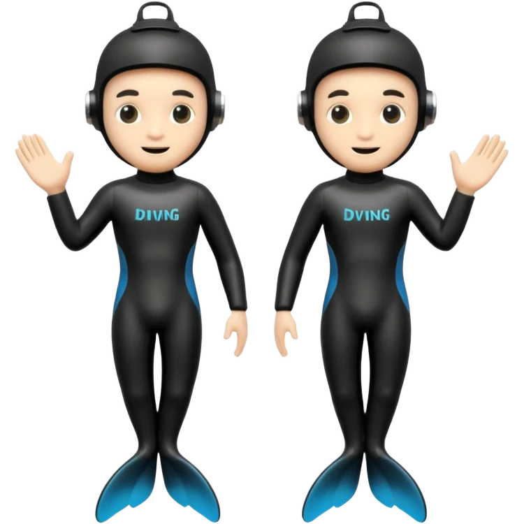 A 3D cartoon pair of diving flippers on a white background, shiny rubber texture, Memoji-style rendering. emoji