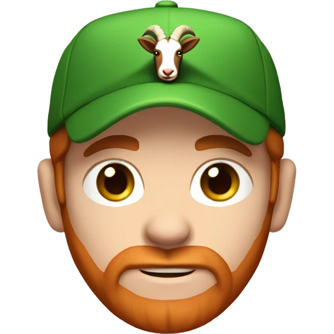 Irish man with a goat, blue eyes, reddish hair, freckles, reddish beard, superman costume,  backwards hat emoji