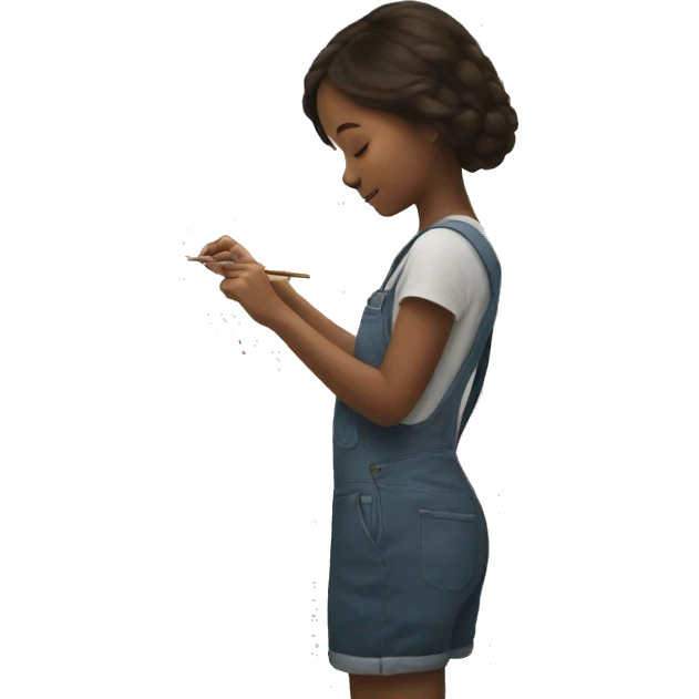 Girl painting on canvas emoji