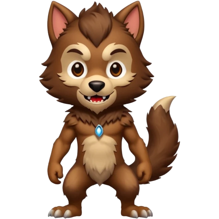 A Chibi style werewolf emoji