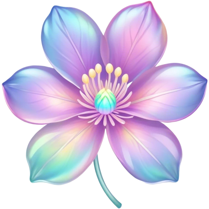 Pastel iridescent transparent luminescent aesthetic flower emoji