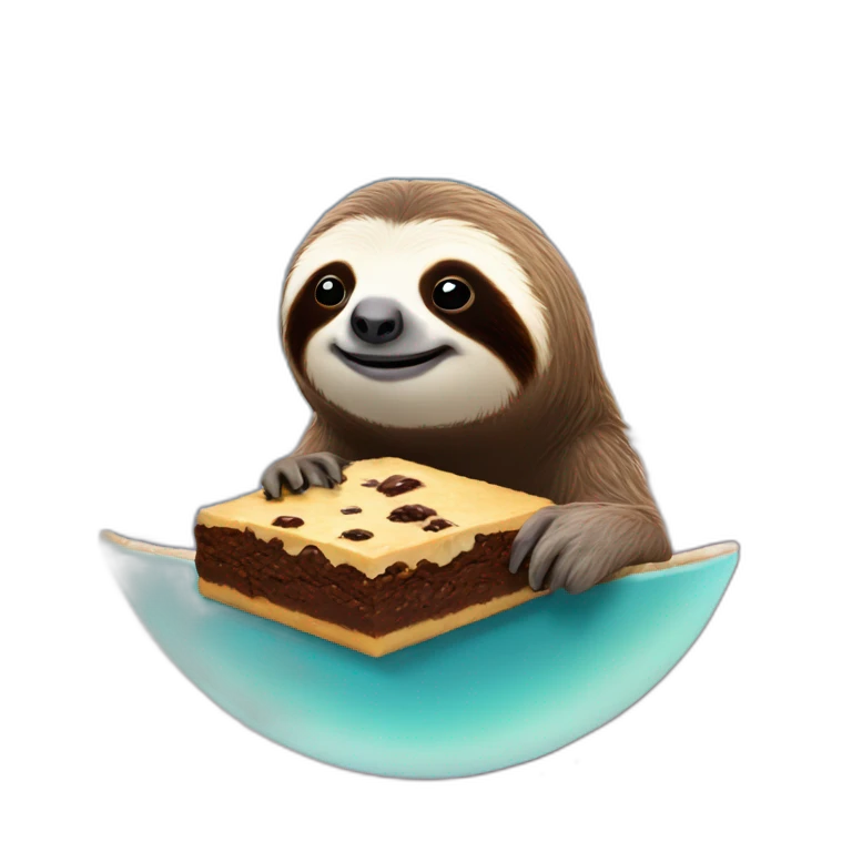 Sloth eating space brownies with universe in the background emoji
