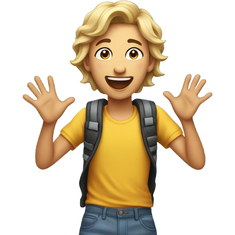Teenager laughing in shock with hands on their head emoji