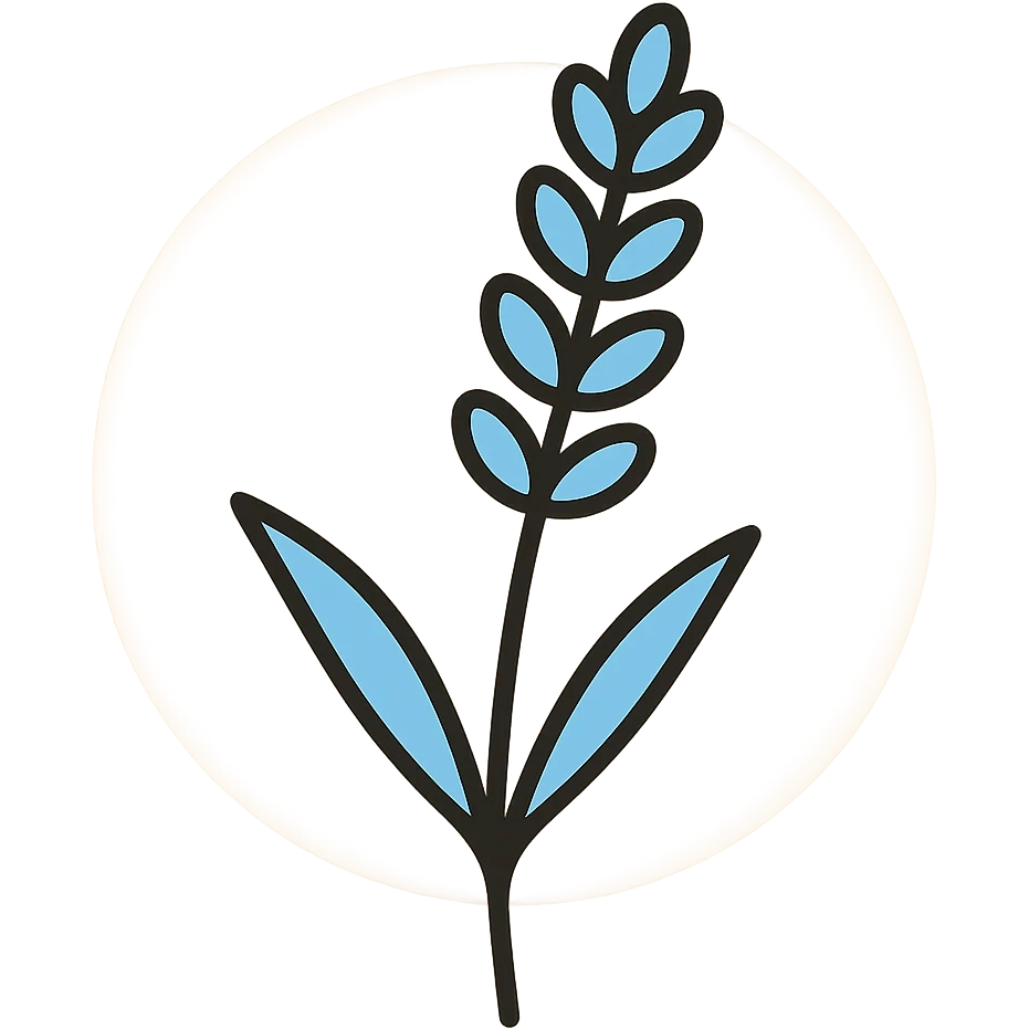 Add a soft, subtle background to the lavender sprig icon, keeping the overall look gentle and minimal. emoji
