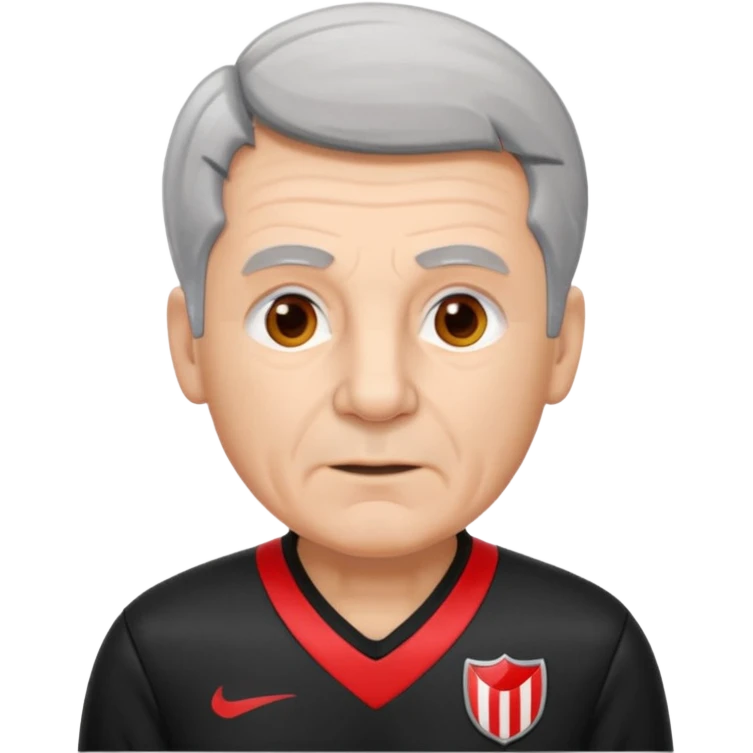 Older Referee – Experienced Look
 Wearing black jersey, gray hair, calm but firm, red card lifted halfway. emoji