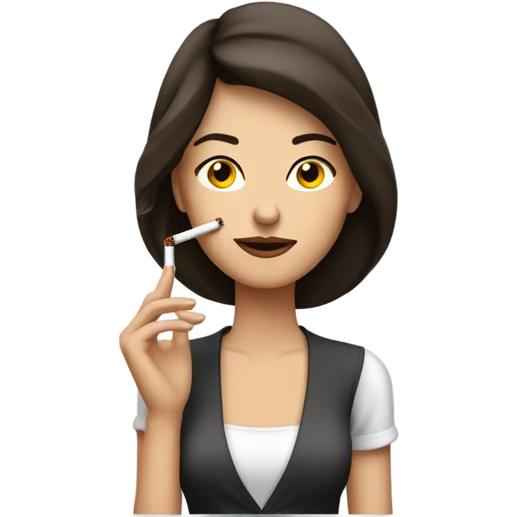 Brunette Model Smoking cigatetts emoji