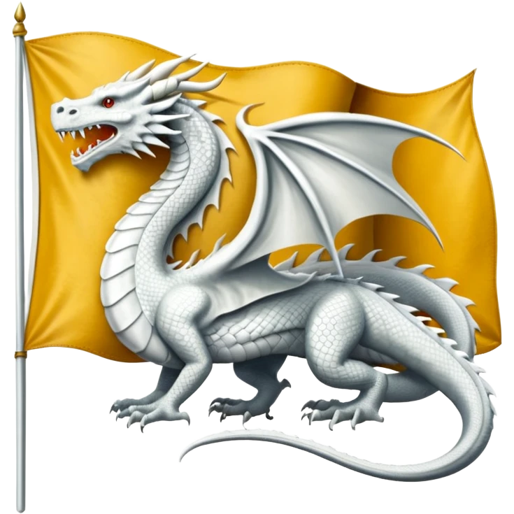 Create a flag with a red background and a white dragon like the red dragon of the welsh flag, but instead of back legs it has just a tail. This is the flag of the Anglo-Saxons emoji