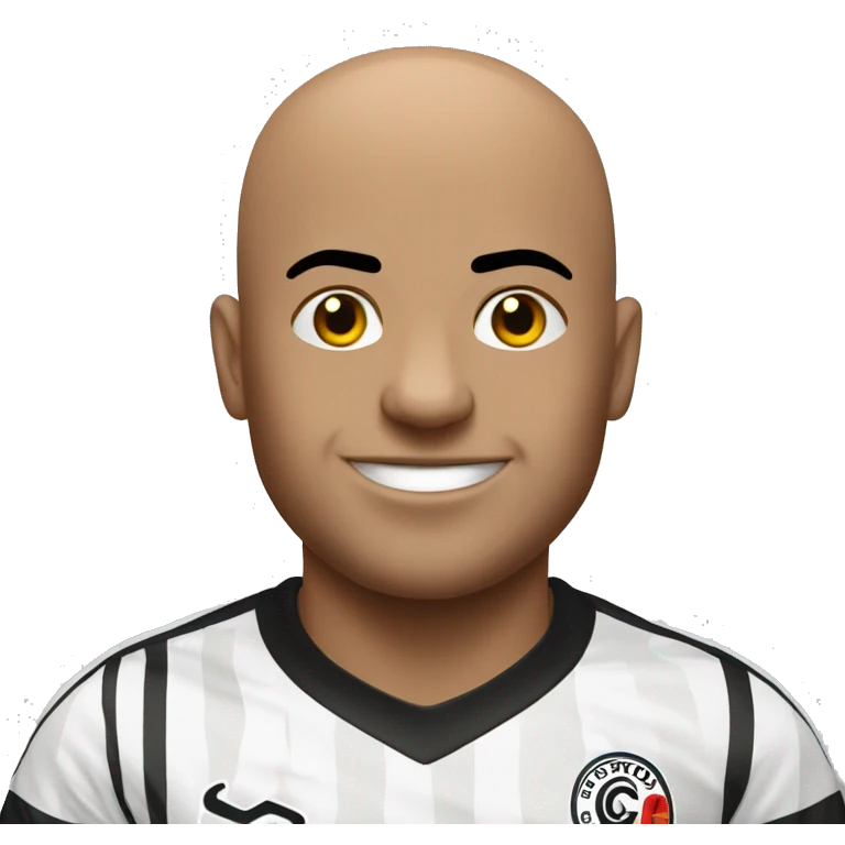 bald Man wearing Corinthians team shirt emoji