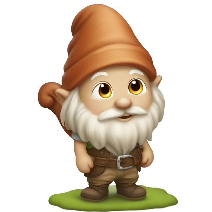 cute gnome with a squirrel tail emoji