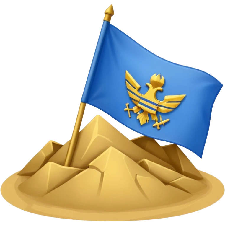Make a golden and blue colour of flag and add a Trenches word in middle , makes like a country flag and made shiby emoji