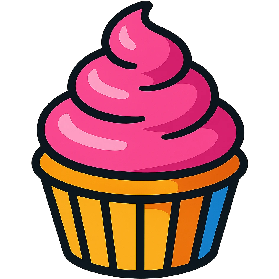 cupcake with pink icing emoji