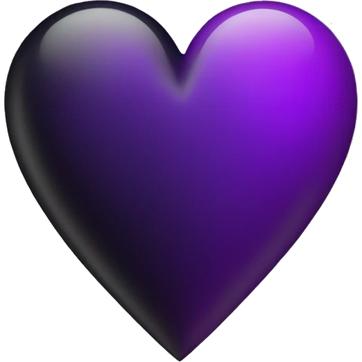 Half black and purple heart emoji