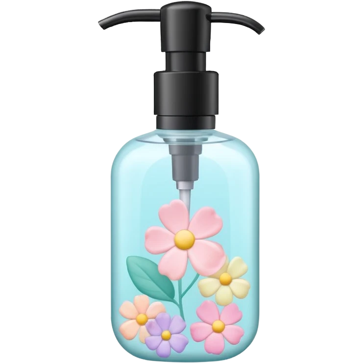 Pastel soap dispenser with pastel flower petals  emoji