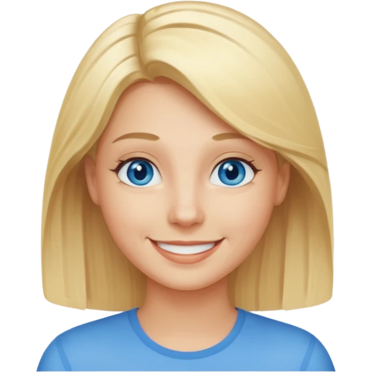 emoji of a 30-year-old person with blonde hair and a smiling expression emoji