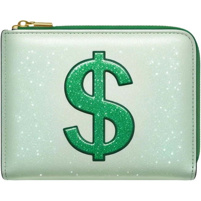 glitter white wallet green symbol $ emoji