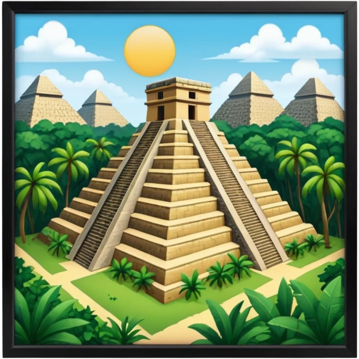 Chichen Itzá pyramid surrounded by jungle emoji
