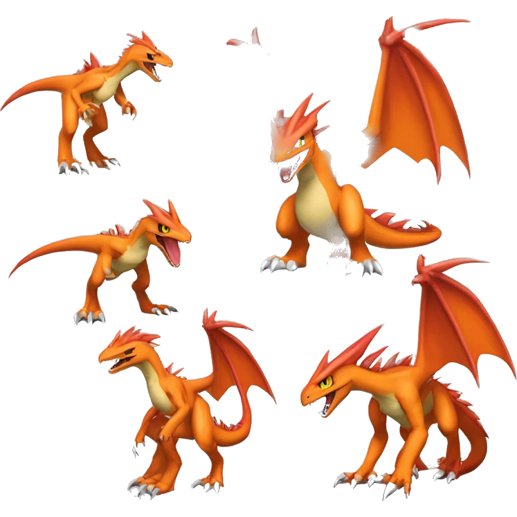  Cool Edgy Digimon-Fakemon-Guilmon-Genesect-Charizard-Velociraptor-Dragon full body emoji