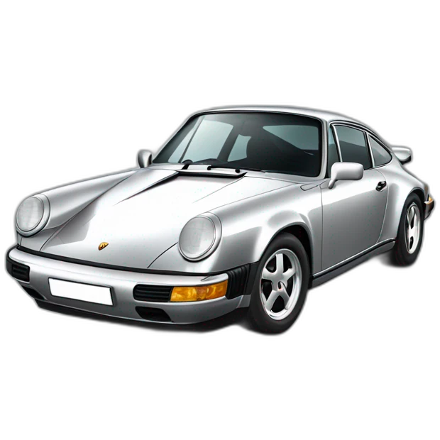 Silver Porsche 911 emoji