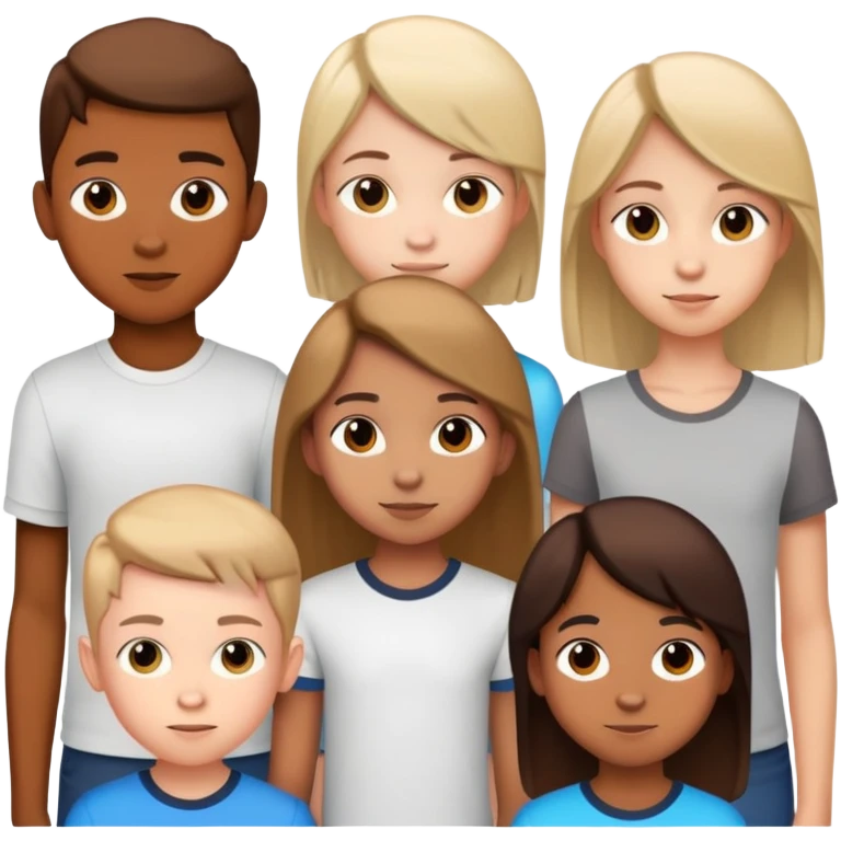 two teen boy siblings posing with a random 10-year-old girl emoji